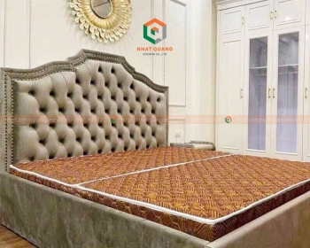 Gường ngủ đệm bọc vải nỉ cao cấp G-013